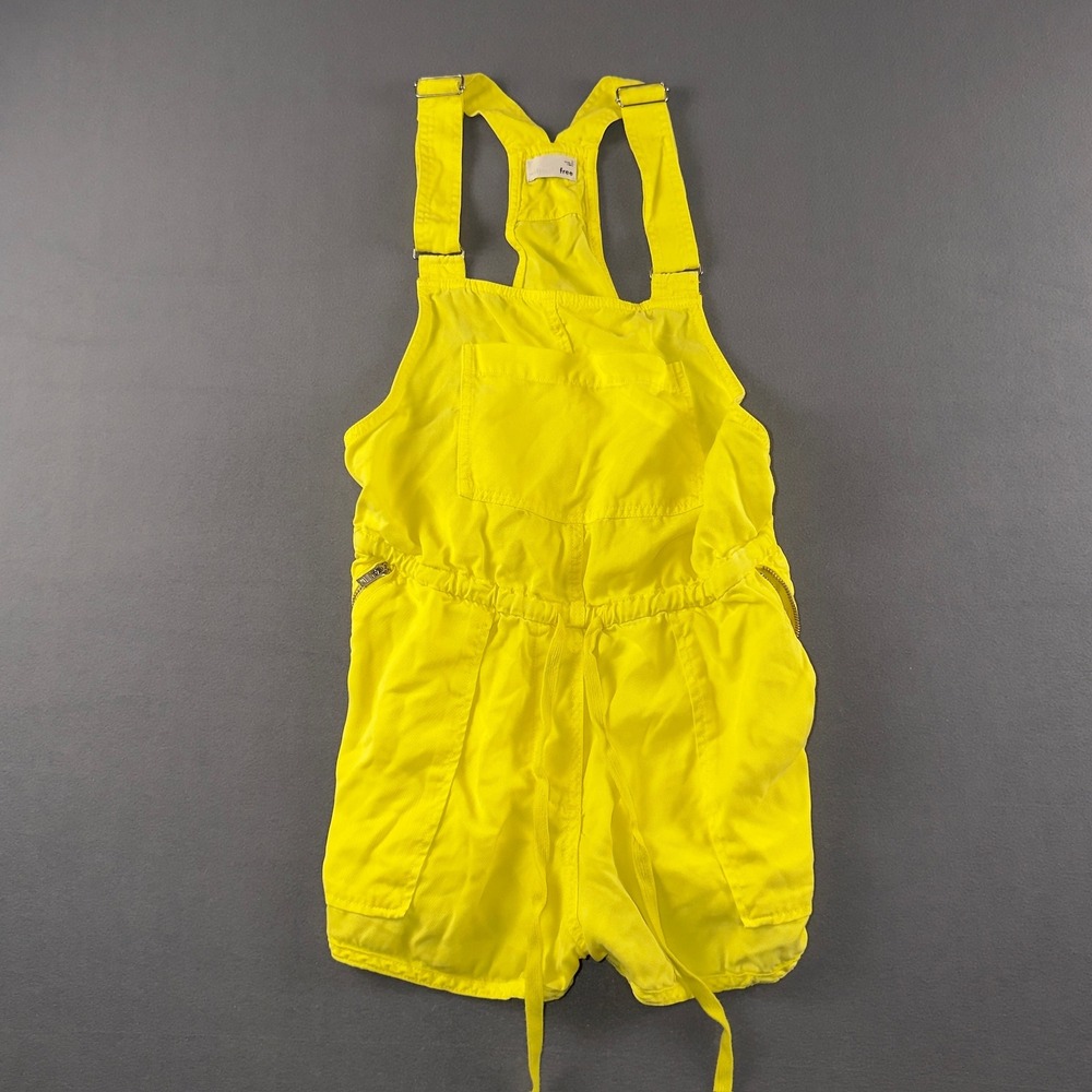 Wilfred Free Aritzia Neon Yellow Lyocell Short Overalls Romper DLY7-8472-28 S